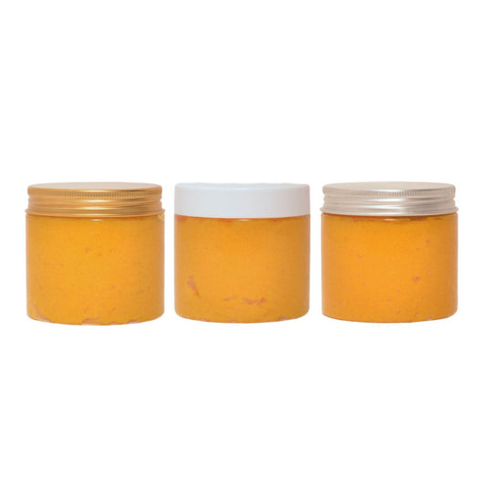 Skin brightening body scrub enriched with turmeric, beta carotene, papaya & carrot