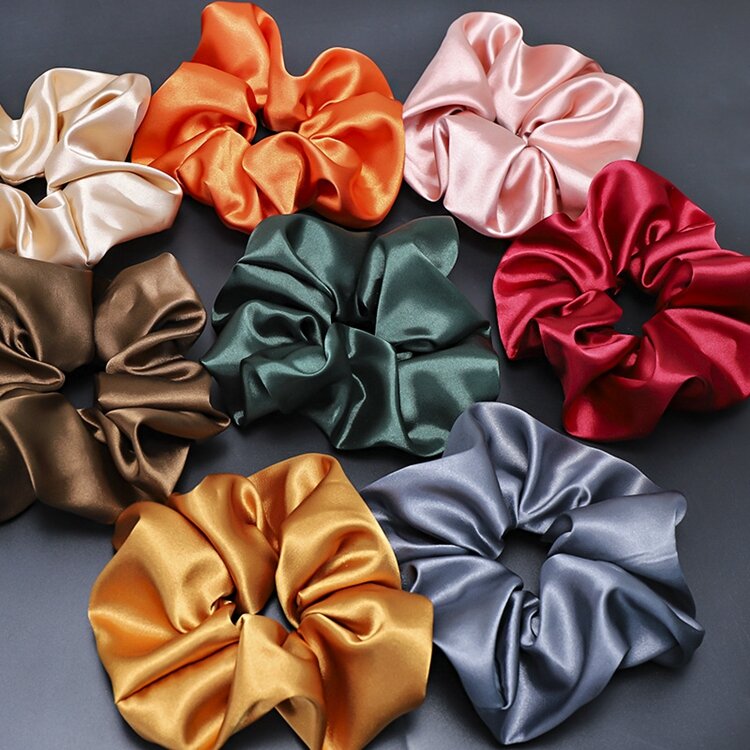 10 satin scrunchies